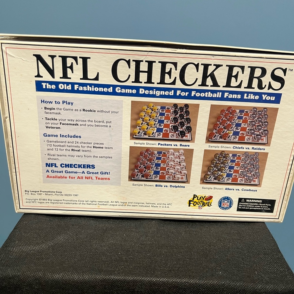 Vtg NFL Checkers Denver Broncos Kansas City Chiefs Game Football Helmet Pieces - Picture 9 of 9